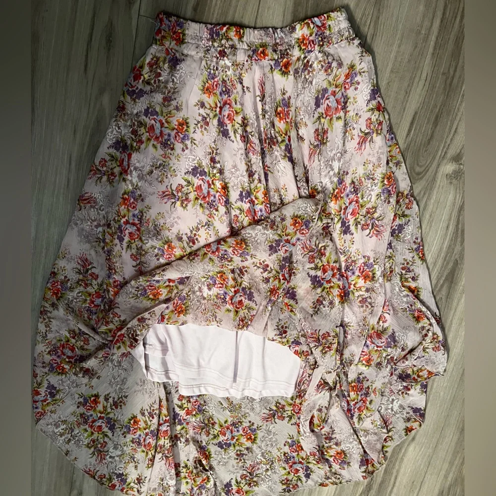 Lapis Floral Maxi layered Skirt - Multicolor
